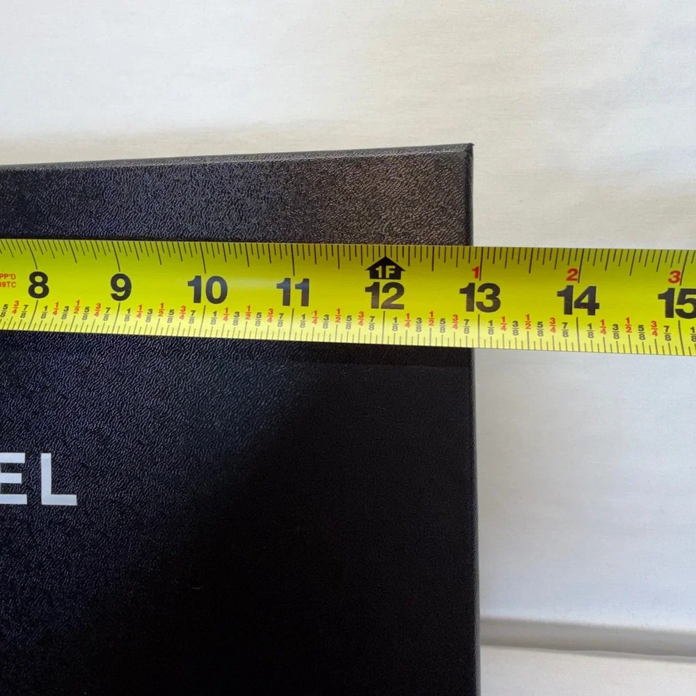 CHANEL Shoe Box Empty Black 13x7x4 Tissue Ribbon Camellia Flower Authentic